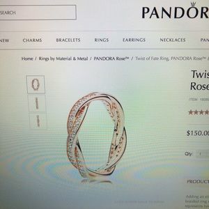 Pandora Twist of Fate ring ROSE GOLD